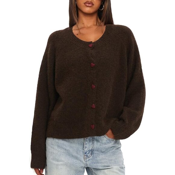 Womens Lightweight Knit Cardigan Sweater Long Sleeve Button Casual Fall - Picture 5 of 5